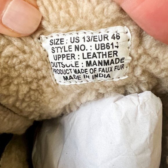 Unionbay Size 13 Leather Faux Fur-lined Lace-up Round Toe Brown Tan Ankle Boots - Picture 13 of 15